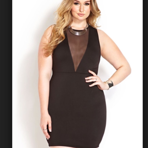 Forever 21 Dresses & Skirts - Plus size 3X v mesh black dress